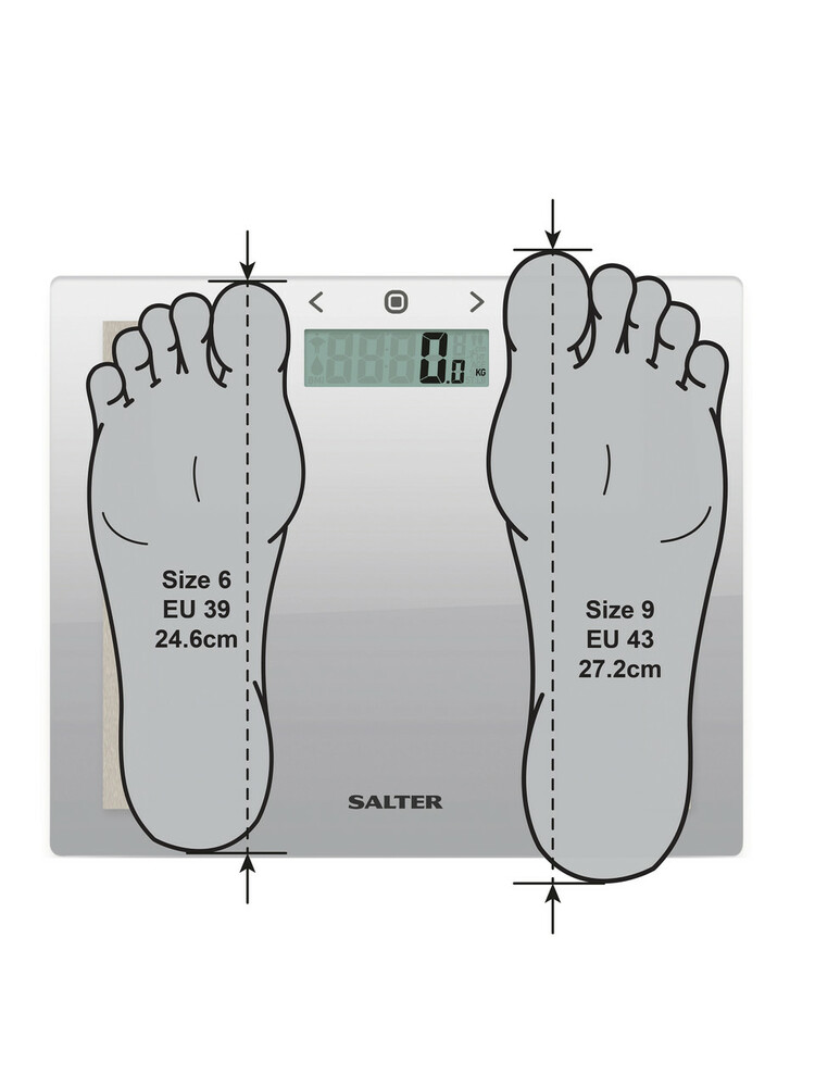 Salter 9113 SV3RAREU16 Compact Glass Analyser Bathroom Scales - Silver