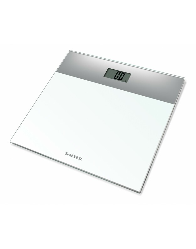 Salter 9206 SVWH3R Glass Electronic Scale Silver/White