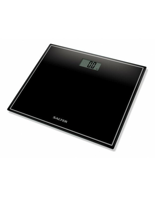 Salter 9207 BK3R Compact Glass Electronic Bathroom Scale - Black