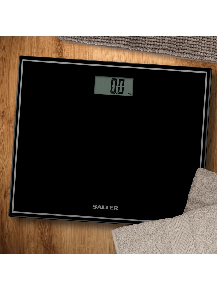 Salter 9207 BK3R Compact Glass Electronic Bathroom Scale - Black