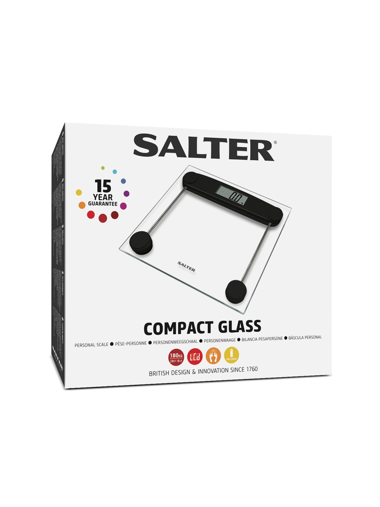 Salter 9208 BK3R Compact Glass Electronic Bathroom Scale