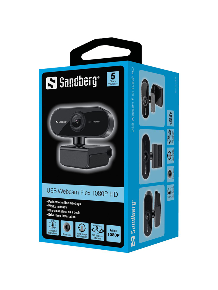 Sandberg 133-97 USB Webcam Flex 1080P HD