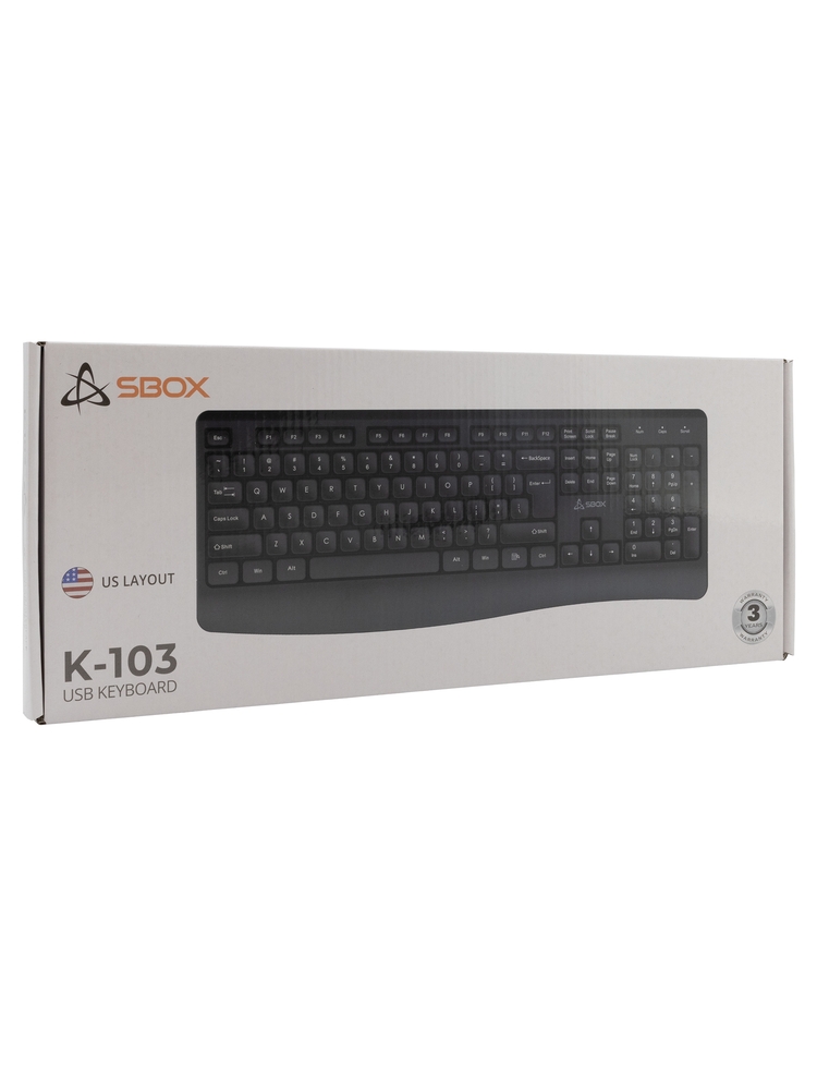 Sbox K-103 Keyboard US Black