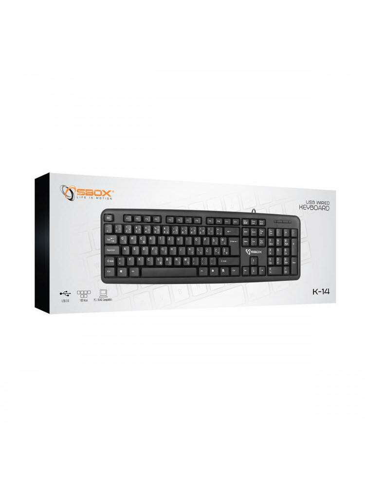 Sbox Keyboard Wired USB K-14 US