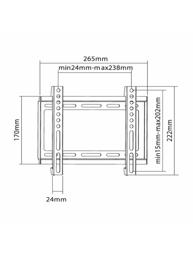 Sbox PLB-2222F Fixed Flat Screen LED TV Mount 23"-43" 35kg