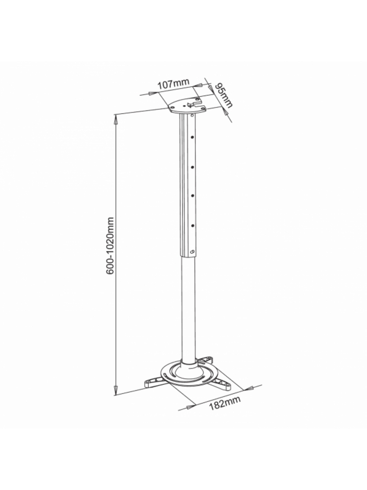 Sbox Projector Ceiling Mount max336mm 15kg PM-102XL