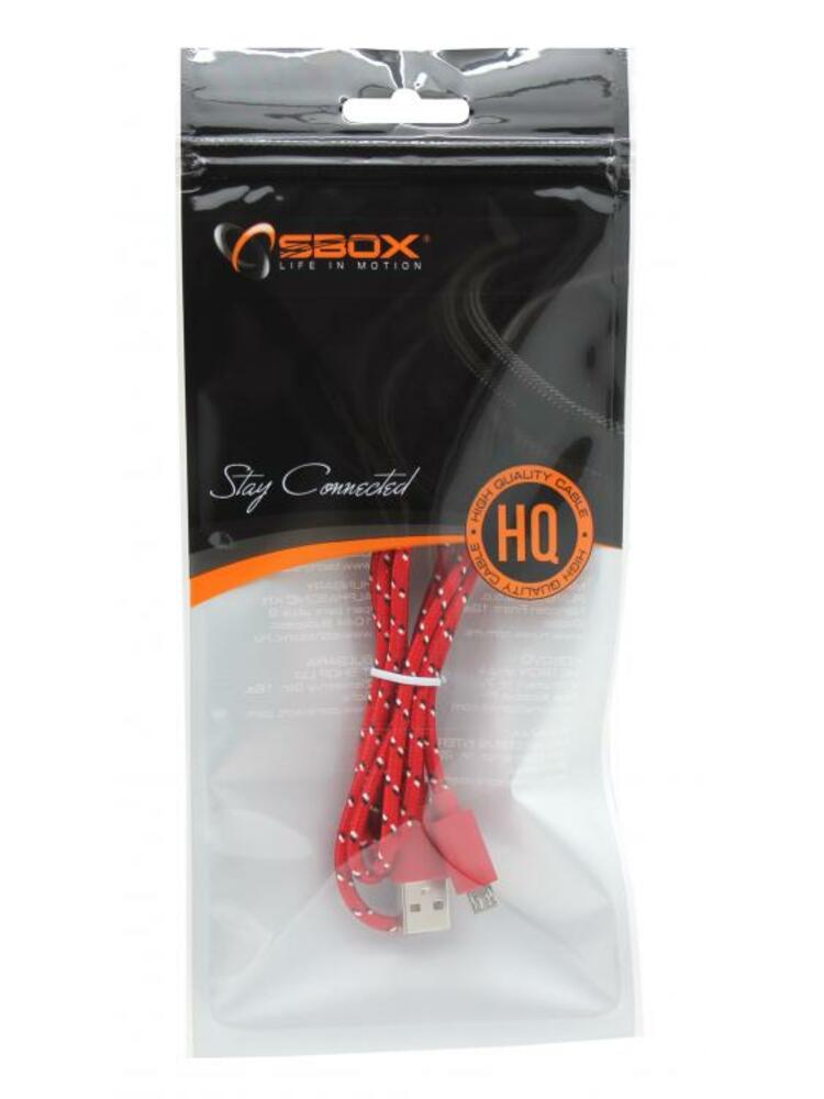 Sbox USB->Micro USB 1M USB-1031R red