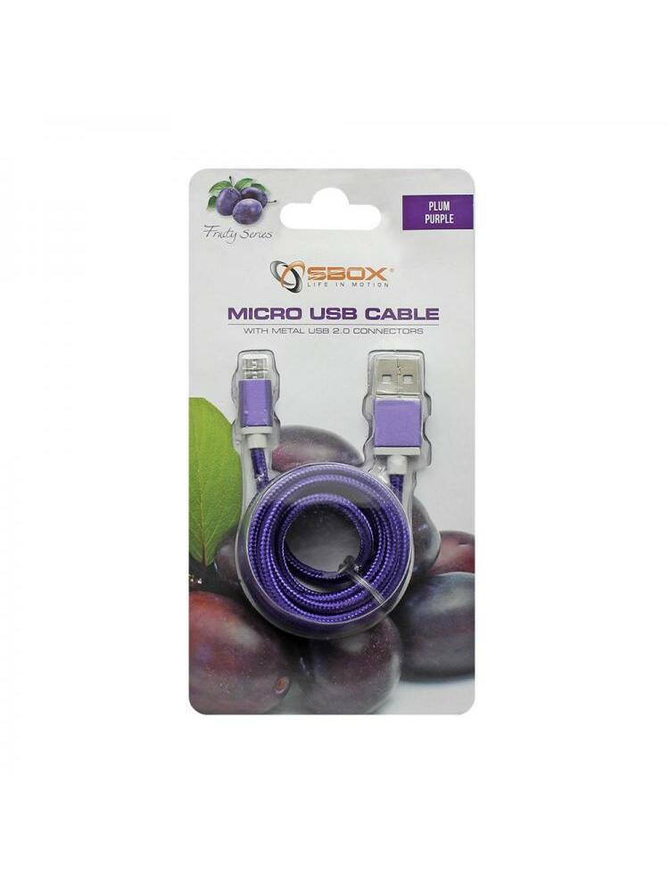 Sbox USB->Micro USB M/M 1m USB-10315U plum purple