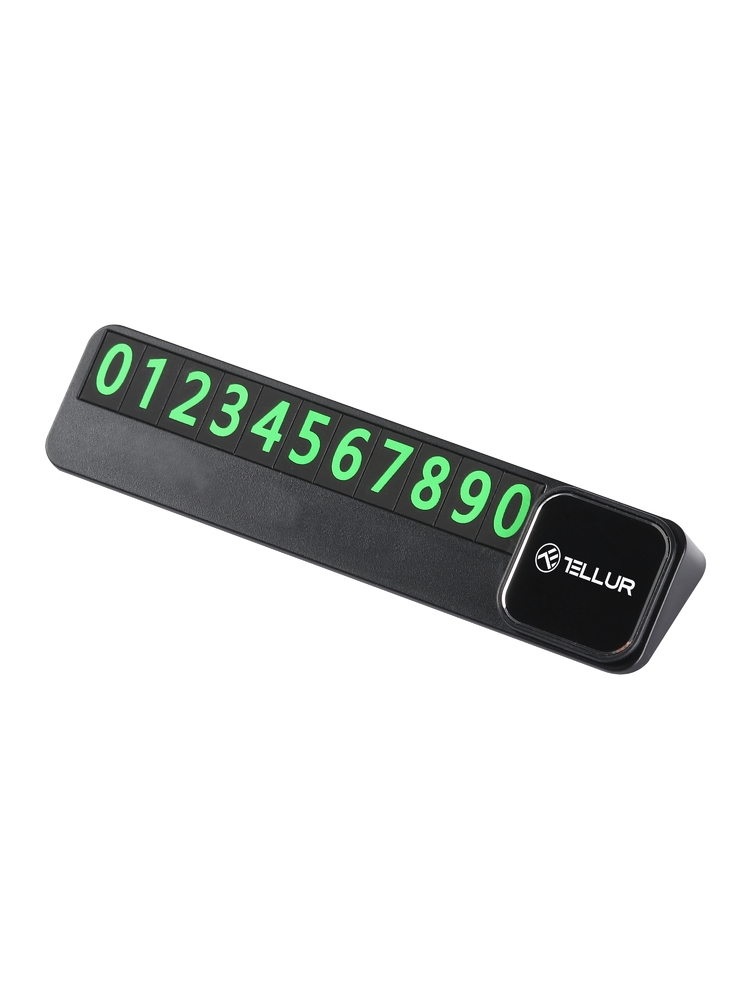 Tellur Basic Temporary car parking phone number card plastic Black