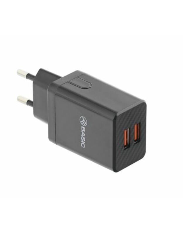 Tellur Basic Wall charger HC204 2xUSB, 2.4A, black