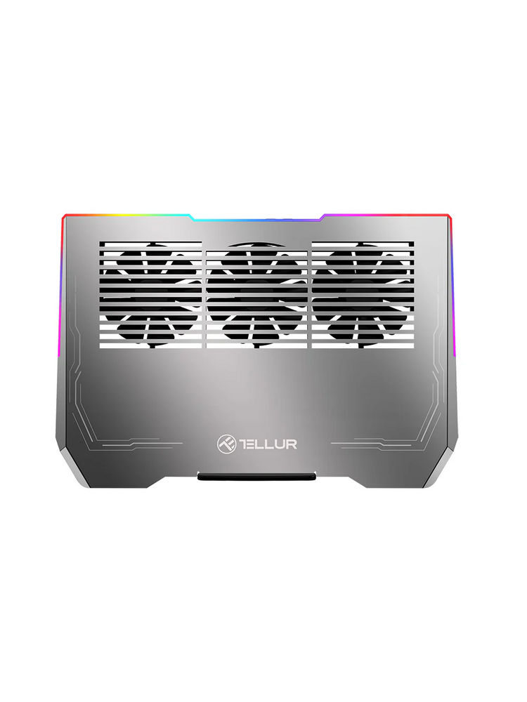 Tellur Cooler laptop Shade 17, 3 fans, RGB LED, USB, USB-C, Aluminum grey