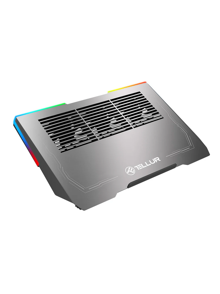 Tellur Cooler laptop Shade 17, 3 fans, RGB LED, USB, USB-C, Aluminum grey