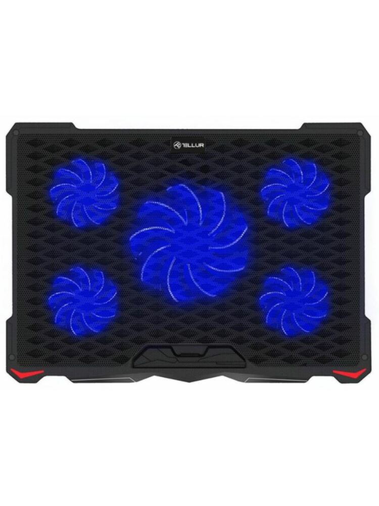 Tellur Cooling pad Basic 17, 5 fans, LED, Black