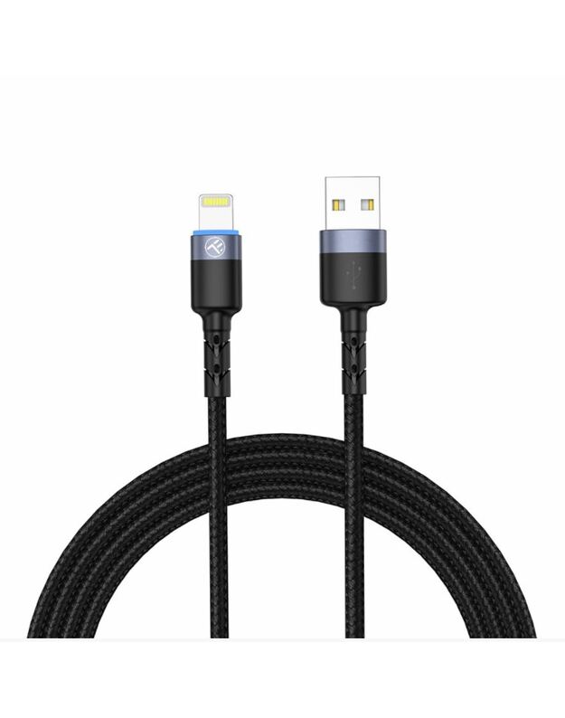 Tellur Data cable USB to Lightning LED, Nylon Braided, 1.2m black