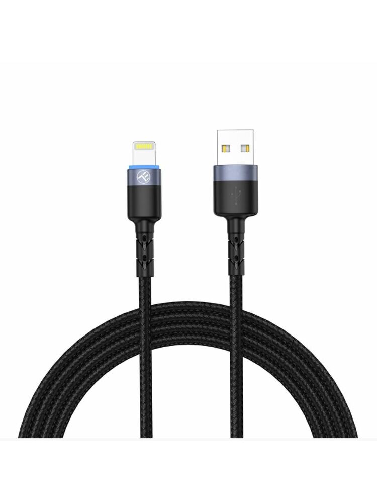 Tellur Data cable USB to Lightning LED, Nylon Braided, 1.2m black