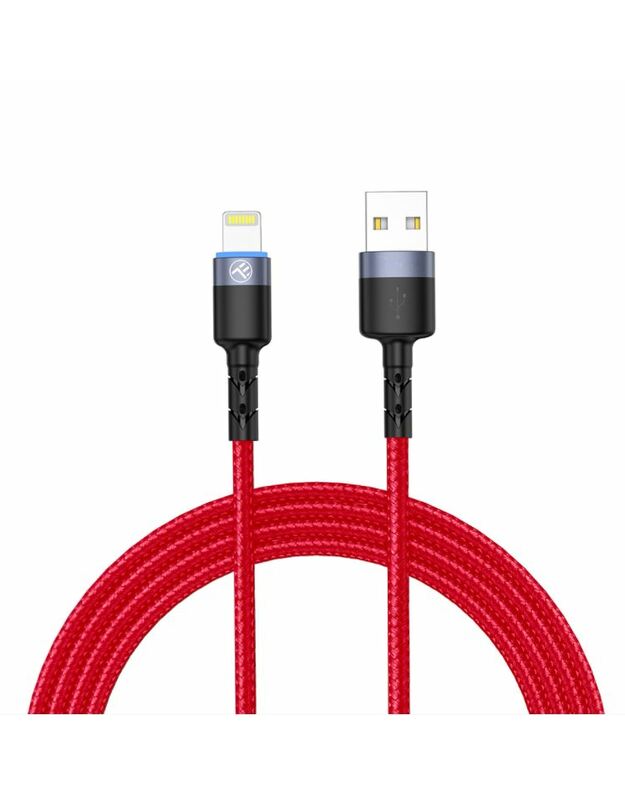 Tellur Data Cable USB to Lightning with LED Light 3A 1.2m Red