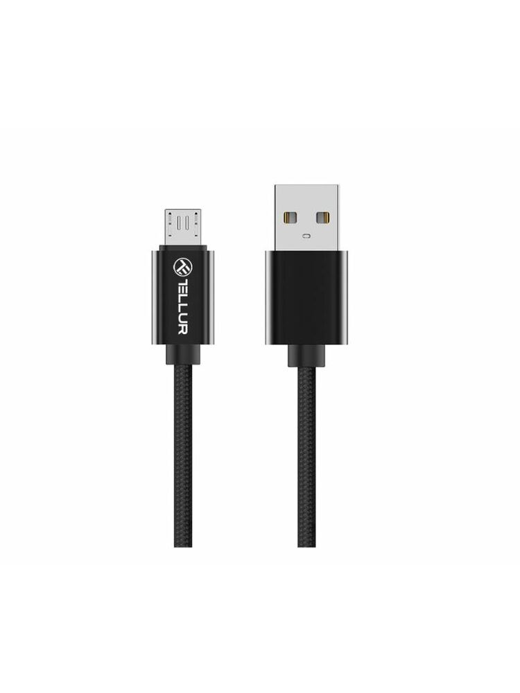 Tellur Data cable, USB to Micro USB, Nylon Braided, 1m black