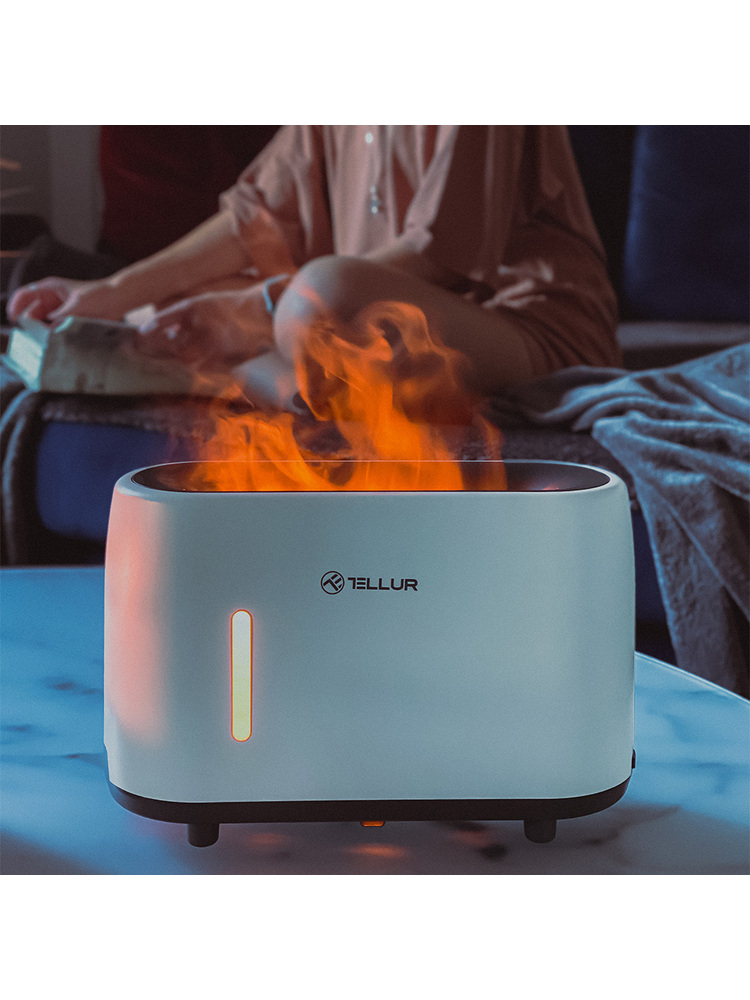 Tellur Flame aroma diffuser 240ml, 12 hours, remote control, white