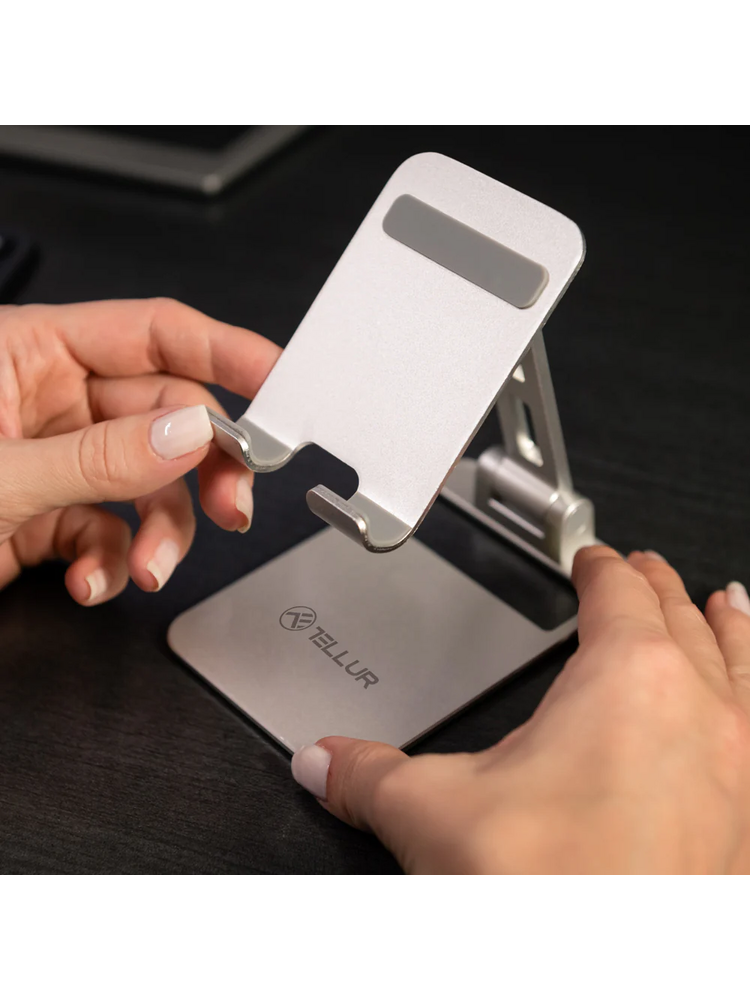 Tellur Phone Holder for desk Aluminium Silver