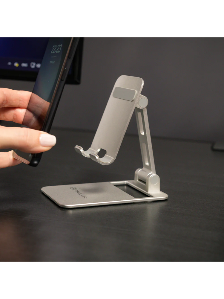 Tellur Phone Holder for desk Aluminium Silver