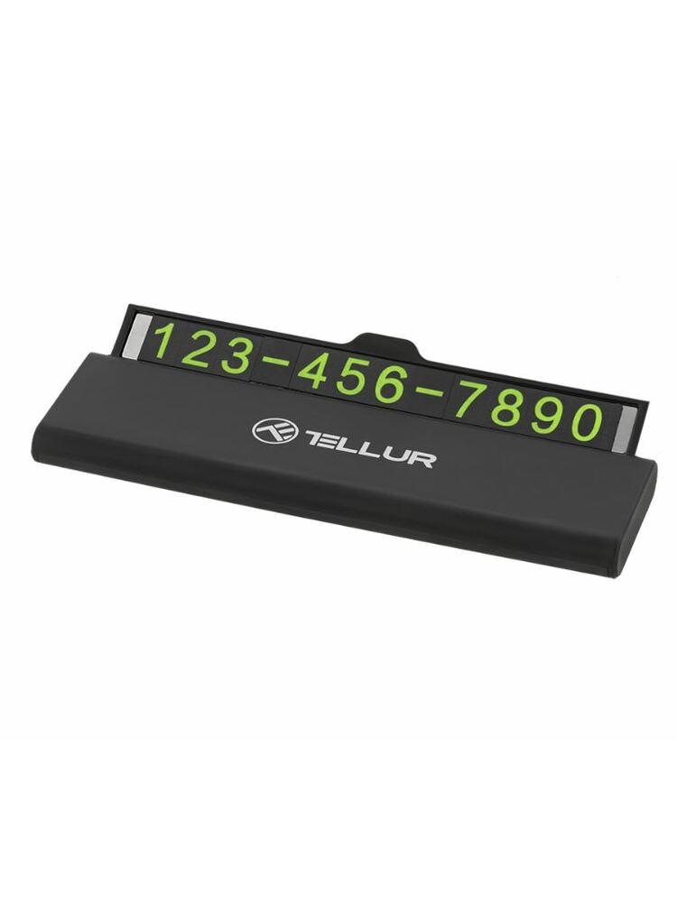 Tellur Temporary car parking phone number card black