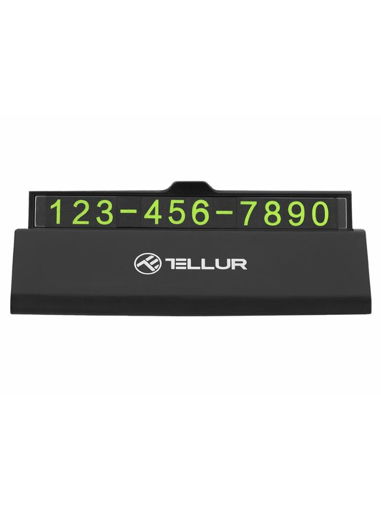 Tellur Temporary car parking phone number card black