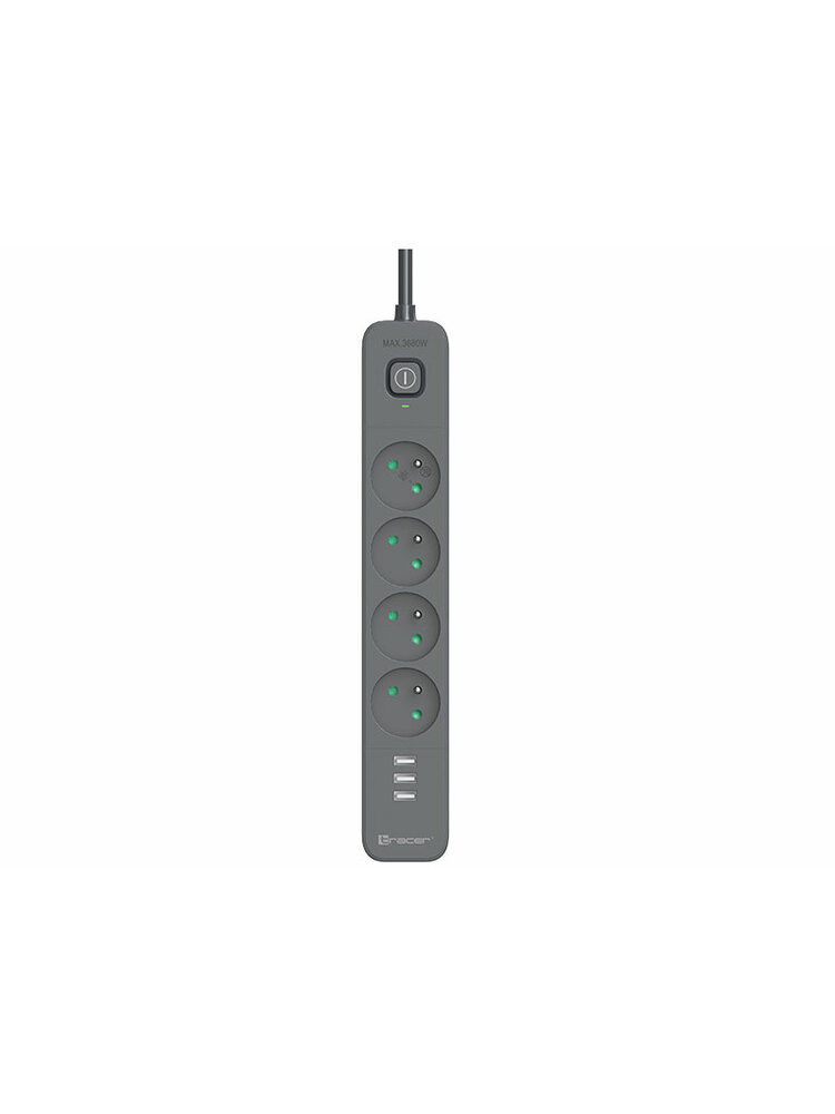 Tracer 47027 Power Line+ 1.5m (4 outlets +3x USB A, 5V 2,4A)