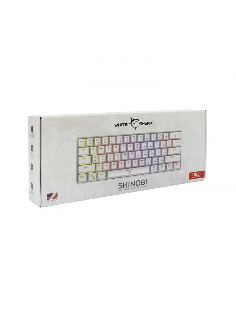 White Shark GK-2022 Shinobi Red Switch, White US