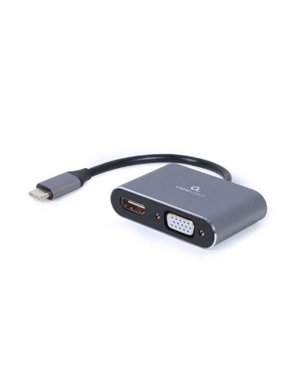 I/O ADAPTER USB-C TO HDMI/VGA/A-USB3C-HDMIVGA-01 GEMBIRD