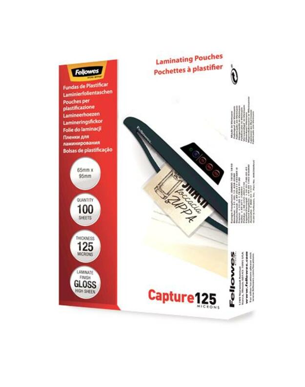 LAMINATOR POUCH GLOSSY CARD/125 100PCS 5306702 FELLOWES