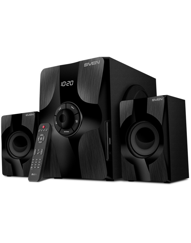 2.1 speakers SVEN MS-315, black, Bluetooth, FM, USB, Display, RC unit, power output 20W+2x13W (RMS)