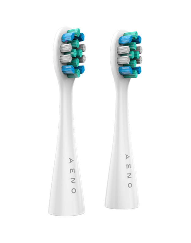 AENO Replacement toothbrush heads, White, Dupont bristles, 2pcs in set (for ADB0007/ADB0008)