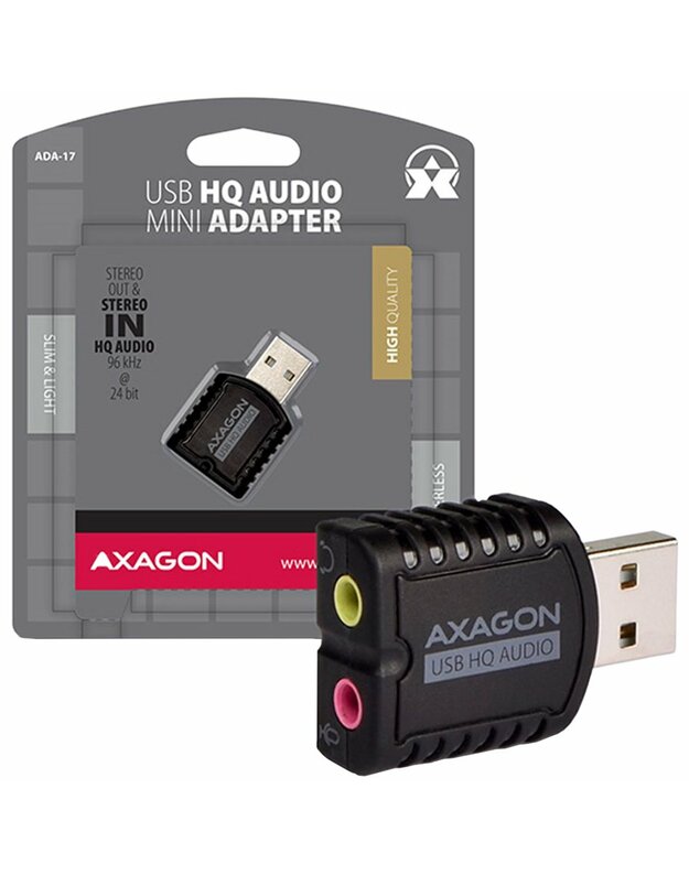 AXAGON ADA-17 USB2.0 - Stereo HQ Audio Mini Adapter 24bit 96kHz