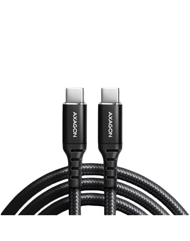 Axagon Data and charging USB 2.0 cable length 3 m. 3A. PD 60W, 3A. Black braided.