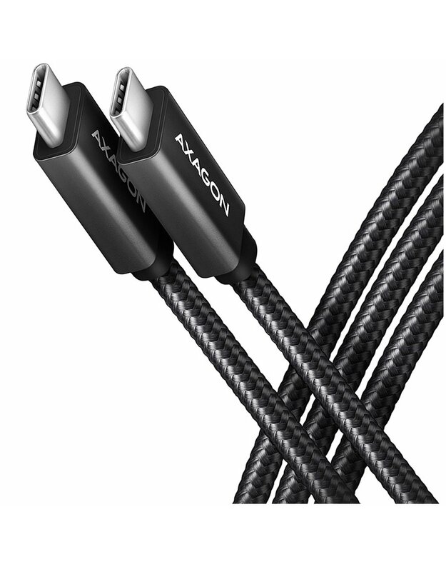 Axagon Data and charging USB 3.2 Gen 1 cable length 1.5 m. PD 60W, 3A. Black braided.