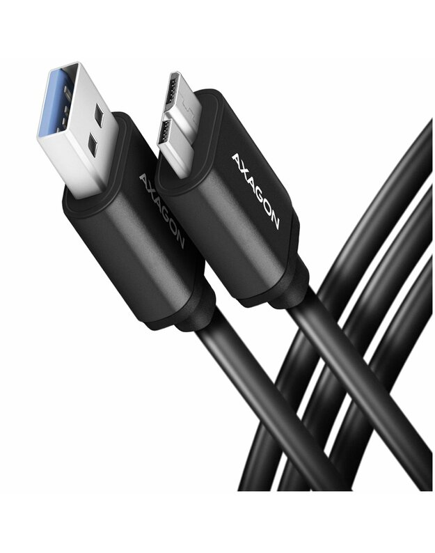 Axagon Data and charging USB 3.2 Gen1 cable length 1 m. 3A. Black.