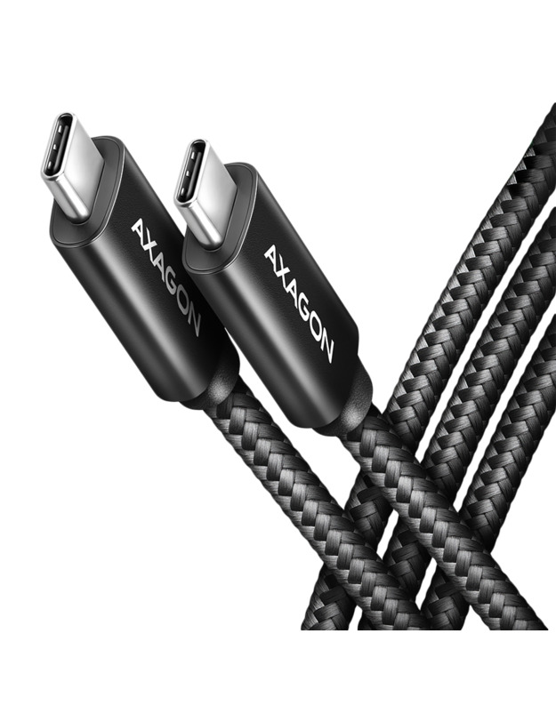 Axagon Data and charging USB 480Mbps cable length 2.5 m. PD 240W, 5A. Black braided.