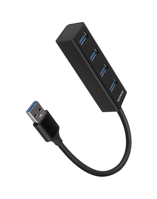 AXAGON HUE-M1A 4x USB3.2 Gen 1 MINI hub, metal, 20cm USB-A cable