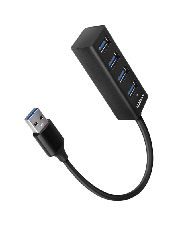 AXAGON HUE-M1AL 4x USB 3.2 Gen 1 MINI hub, metal, 1.2m USB-A cable