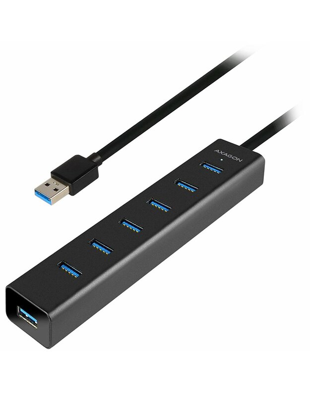 AXAGON HUE-SA7BP 7x USB3.0 ALU Charging Hub Incl. AC Adapter, Black