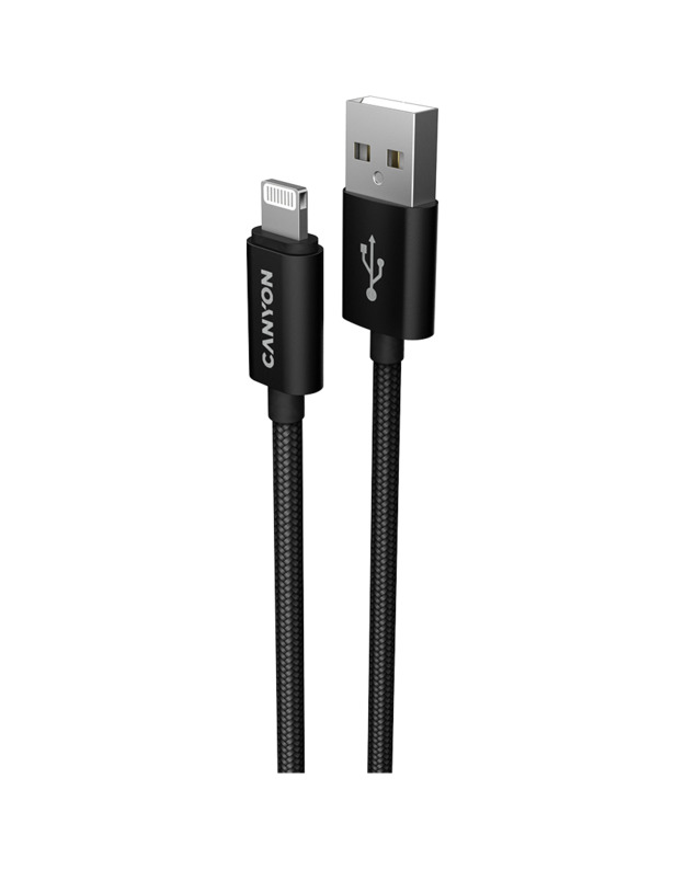 CANYON cable MFI-3 Lightning 12W 1m Black