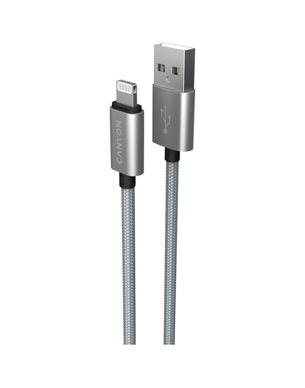 CANYON cable MFI-3 Lightning 12W 1m Grey