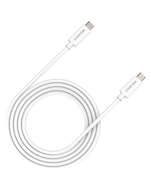 CANYON cable UC-42 USB-C to USB-C 240W 20Gbps 4k 2m White