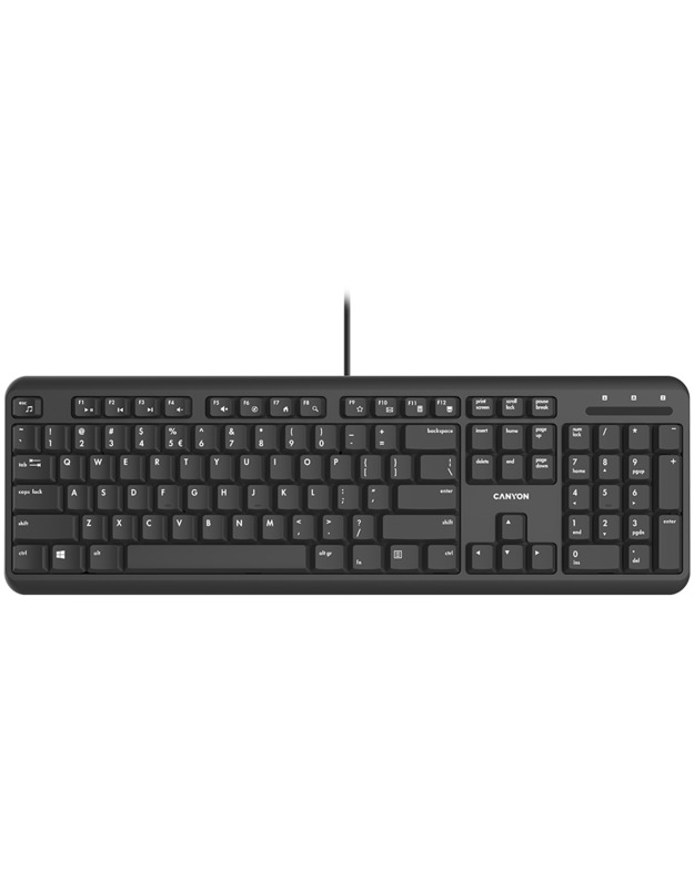 CANYON keyboard HKB-20 EN/RU Velvet Wired  Black