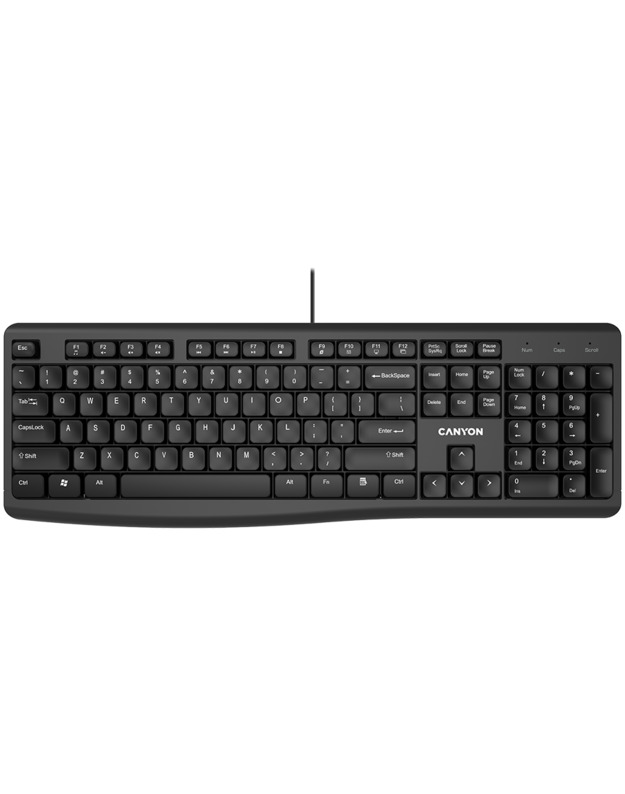 CANYON keyboard KB-50 EN Slim Wired Black