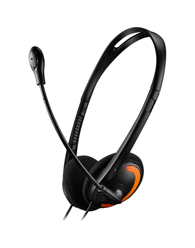 CANYON PC headset HS-01 PC Mic Flat 1.8m Black Orange