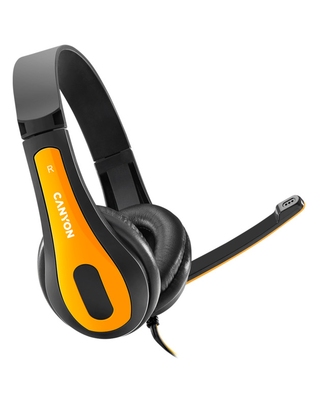 CANYON PC headset HSC-1 PC Mic Flat 2m Black Yellow