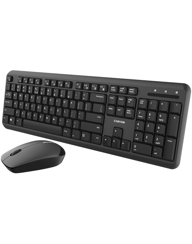 CANYON SET-W20 EN/HU Keyboard+Mouse Velvet Wireless Black