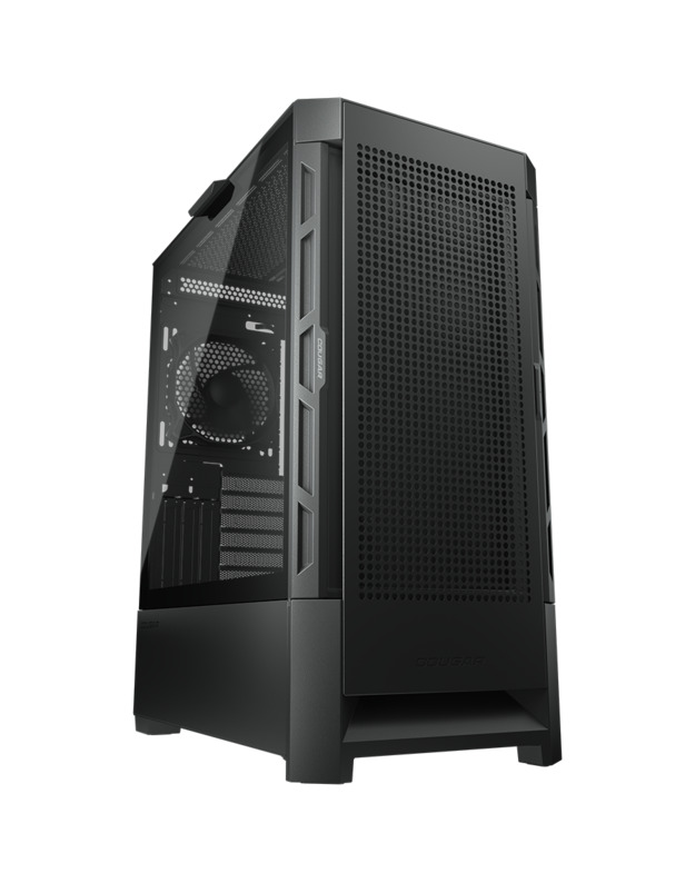 COUGAR | Case Airface Black | PC Case | Mid Tower / Mesh Front Panel / 1 x 120mm Fan / TG Left Panel / Black