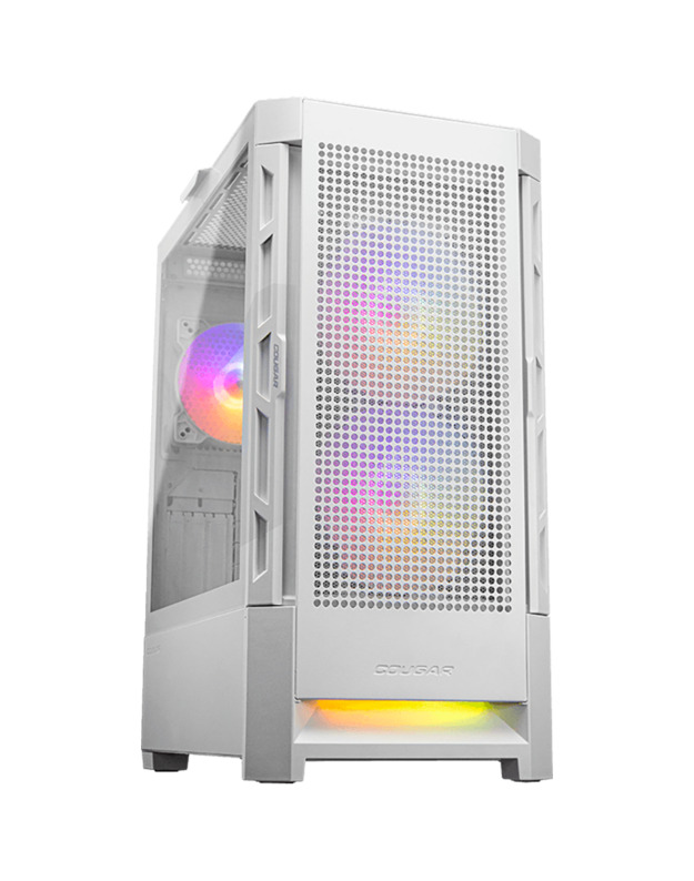 COUGAR | Duoface RGB White | PC Case | Mid Tower / Airflow Front Panel / 2 x 140mm & 1x 120mm ARGB Fans incl. / TG Left Panel